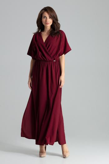 DLOUHÉ ELEGANTNÍ ŠATY L055 DEEP RED Velikost: 3XL