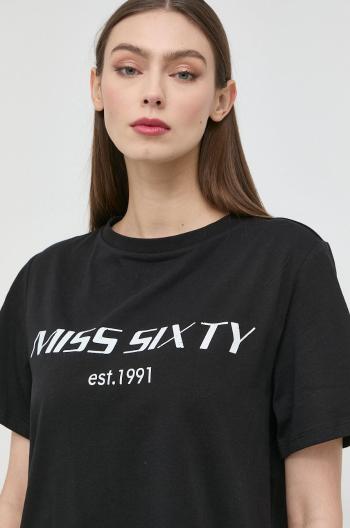 Bavlněné tričko Miss Sixty černá barva