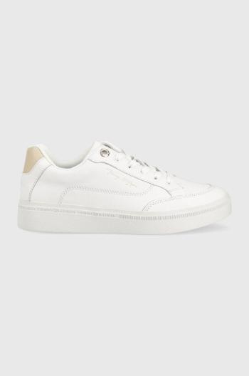 Kožené sneakers boty Tommy Hilfiger Essential Th Court Sneaker, bílá barva