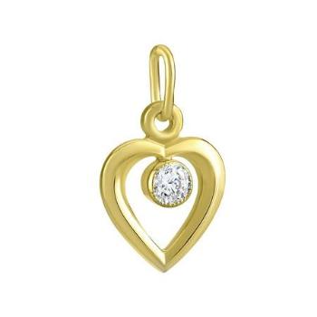 Silvego Zlatý přívěsek srdce s přírodním topazem Swarovski Gemstones SILVEGO10079w