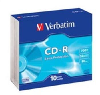 Verbatim CD-R 700MB 52x, AZO, slim box, 10ks (43415), 43415