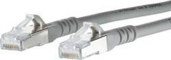 Síťový kabel RJ45 Metz Connect 130845A533-E, CAT 6A, S/FTP, 15.00 m, šedá