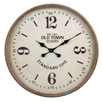 Kovové kulaté hodiny Old town - Ø 60*6*60 cm 5KL0099