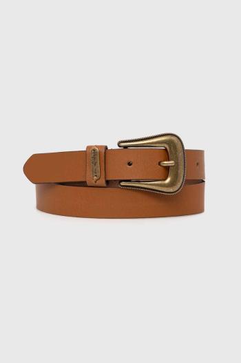 Kožený pásek Pepe Jeans MILDRED BELT dámský, hnědá barva, PL020852