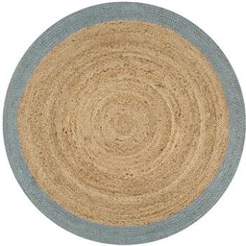 Ručně vyrobený koberec z juty s olivově zeleným okrajem 150 cm (133682)