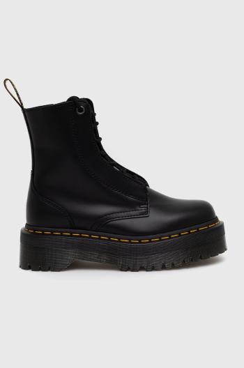 Kožené workery Dr. Martens dámské, černá barva, na plochém podpatku