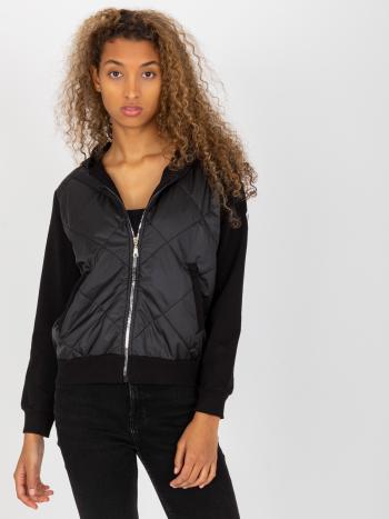 ČERNÁ PROŠÍVANÁ BOMBER MIKINA -RV-BL-8226.11X-BLACK Velikost: L/XL