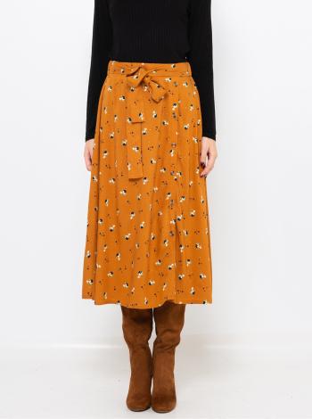 Hořčicová vzorovaná sukně CAMAIEU
