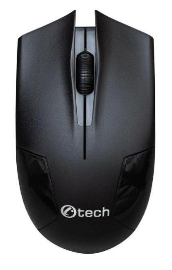 C-TECH myš WLM-08, bezdrátová, 1200DPI, 3 tlačítka, USB nano receiver, černá