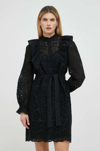 Bavlněné šaty Bruuns Bazaar Sienna Kandra černá barva, mini