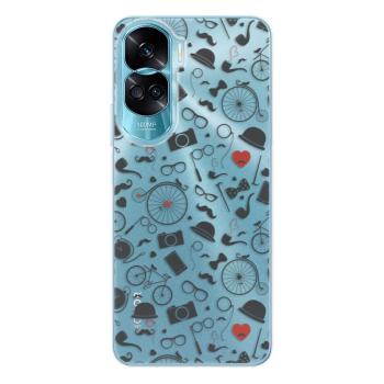 Odolné silikonové pouzdro iSaprio - Vintage Pattern 01 - black - Honor 90 Lite 5G