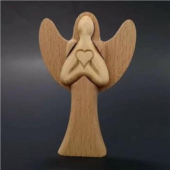 AMADEA Dřevěný anděl, masivní dřevo, výška 10 cm (36312-JB)