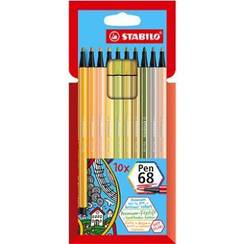 STABILO Pen 68, nové barvy, pouzdro 10 barev (4006381578882)