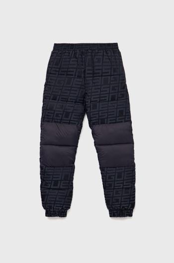 Dětské kalhoty Guess tmavomodrá barva, vzorované