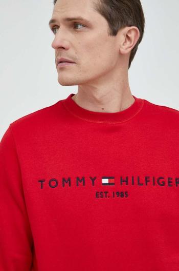 Mikina Tommy Hilfiger pánská, vínová barva, s potiskem