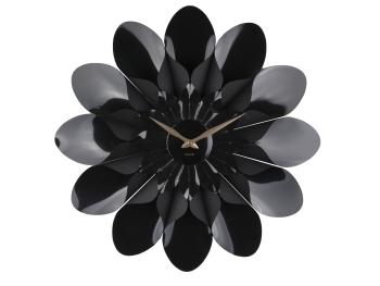 Nástěnné hodiny Flower – černá