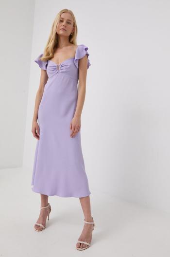 Šaty Nissa fialová barva, midi, áčková