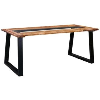 Jídelní stůl 180x90x75 cm masivní akáciové dřevo a sklo 288067 (288067)