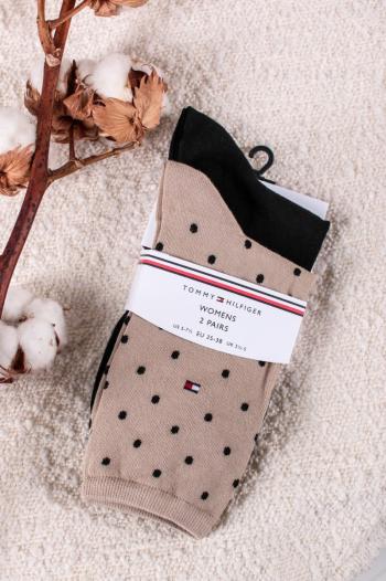 Béžovo-černé ponožky Sock Dot - dvojbalení