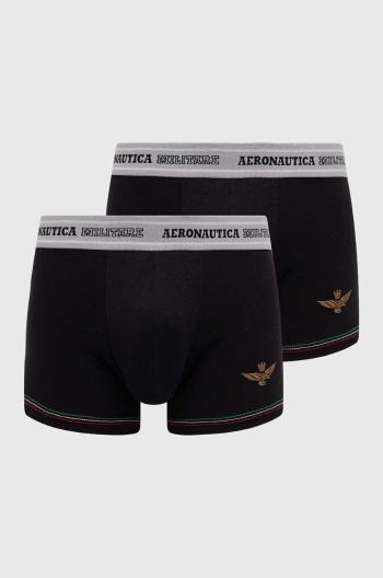 Boxerky Aeronautica Militare 2-pack pánské, černá barva, AM1UBX003