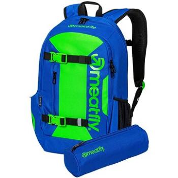 Meatfly Basejumper batoh, Royal Blue / Safety Green, 22 L + penál zdarma (8590202045838)