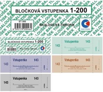 Tiskopis Bločkové vstupenky 13,3x3,9cm 200 listů BALOUŠEK