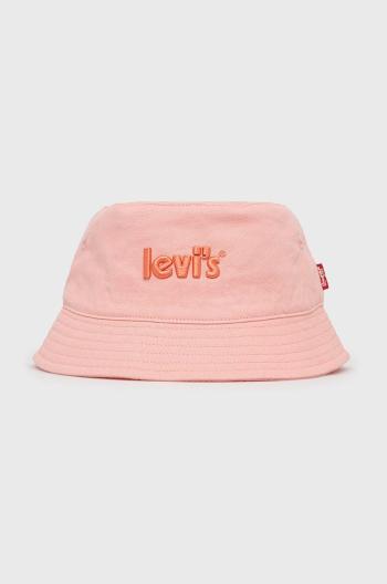 Bavlněná čepice Levi's růžová barva, bavlněný
