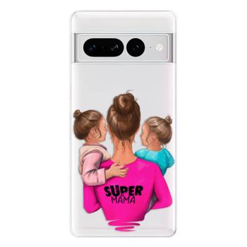 Odolné silikonové pouzdro iSaprio - Super Mama - Two Girls - Google Pixel 7 Pro 5G