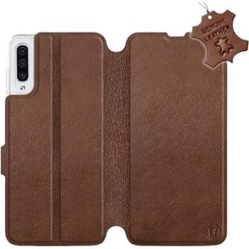 Flip pouzdro na mobil Samsung Galaxy A50 - Hnědé - kožené -  Brown Leather (5903226861187)