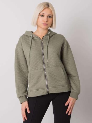 KHAKI DÁMSKÁ MIKINA NA ZIP S KAPUCÍ RV-BL-7451.23-KHAKI Velikost: L/XL