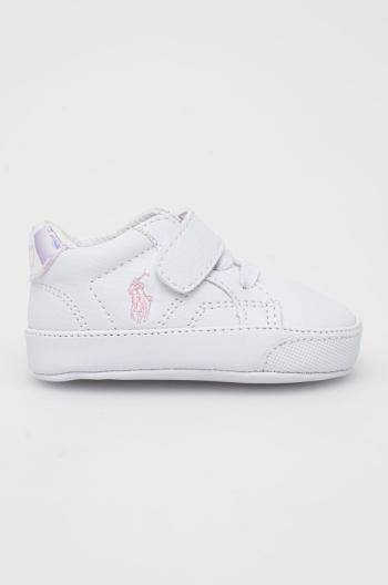 Dětské boty Polo Ralph Lauren bílá barva
