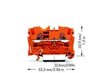 Průchodková svorka WAGO 2004-1202, pružinová svorka, 6.20 mm, oranžová, 50 ks