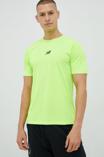 Běžecké tričko New Balance Impact Run zelená barva, s potiskem