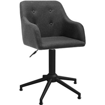 Otočná jídelní židle tmavě šedá textil, 3089462 (3089462)
