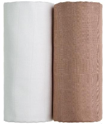 T-Tomi Látkové TETRA osušky bílá + béžová, 100 x 90 cm, 2 ks