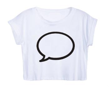 Dámské tričko Organic Crop Top Talk - bublina