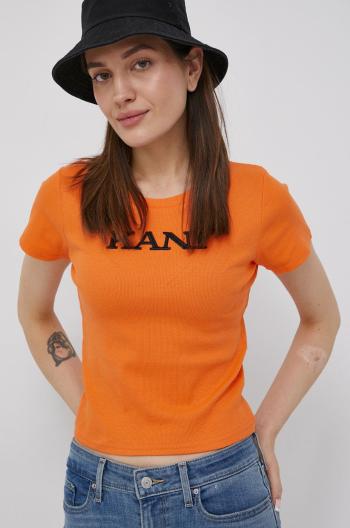 Tričko Karl Kani dámský, oranžová barva