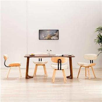Jídelní židle 4 ks krémové ohýbané dřevo a umělá kůže (278720)