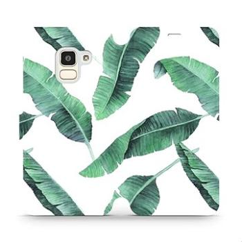 Flipové pouzdro na mobil Samsung Galaxy J6 2018 - MG06P Zelené listy na bílém pozadí (5903226360130)