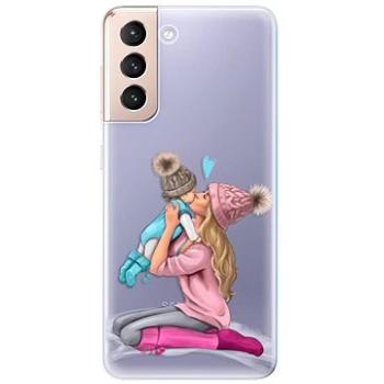 iSaprio Kissing Mom - Blond and Boy pro Samsung Galaxy S21 (kmbloboy-TPU3-S21)