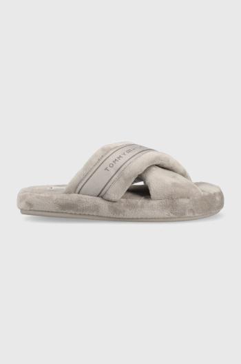 Pantofle Tommy Hilfiger Comfy Home Slippers With Straps šedá barva