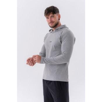 Pánské tričko Long-Sleeve Hoodie Light Grey L - NEBBIA