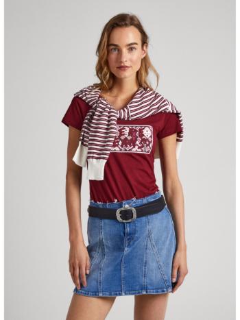 Pepe Jeans dámské vínové tričko - S (299)