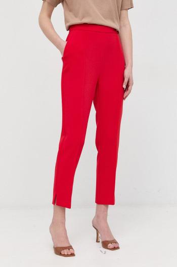 Kalhoty Elisabetta Franchi dámské, červená barva, fason cargo, high waist