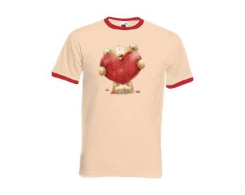 Pánské tričko s kontrastními lemy Teddy with heart