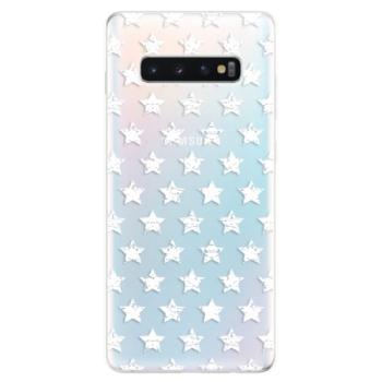 Odolné silikonové pouzdro iSaprio - Stars Pattern - white - Samsung Galaxy S10+