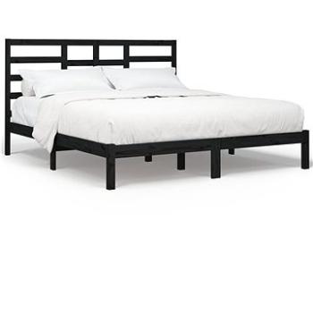 Rám postele černý masivní dřevo 200 × 200 cm, 3105819 (3105819)
