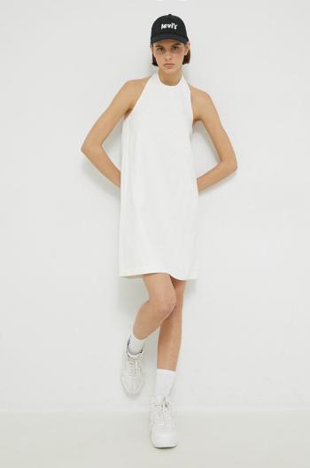 bavlněné šaty adidas Originals bílá barva, mini