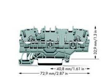 Průchodková svorka WAGO 2002-1901, osazení: L, pružinová svorka, 5.20 mm, šedá, 50 ks