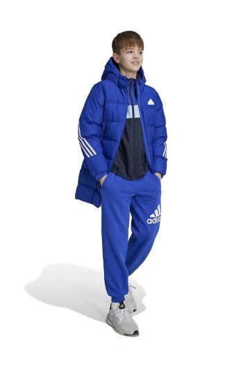 Dětská bunda adidas J FI 3S PARKA modrá barva, IW1811